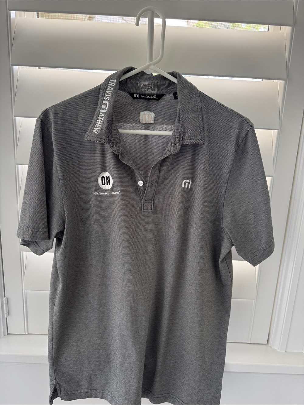 Travis Mathew Men’s Charcoal Grey Polo with Logo Collar